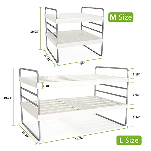 1Easylife Expandable Plastic Foil Organizer, 3-Tier Stackable Cabinet Shelf Organizers Adjustable Kitchen Wrap Box Organiser Rack Storage For Countertop Pantry(9.84 To 15.74" L) #TOP5