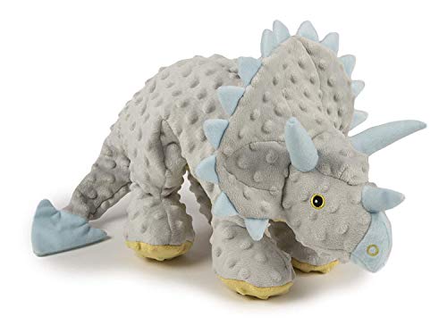 Image of goDog Dinos Frills Squeaky Plush Dog Toy, Chew Guard Technology - Gray, Extra Large