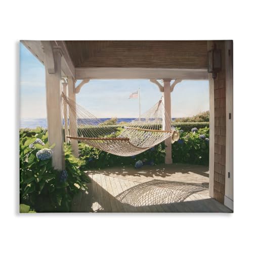 Stupell Industries Tranquil Hammock Coastal, 16 x 20 Inch Canvas Wall Art