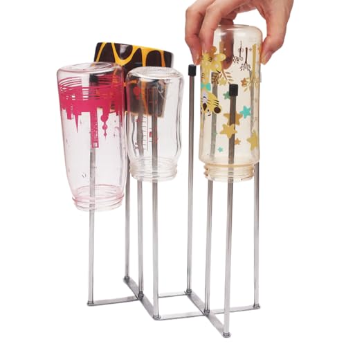 Égouttoir pliable pour bouteilles d'eau et tasses – Égouttoir à vaisselle et supports de rangement en acier inoxydable | Séchoirs à bouteilles | Organisateur de comptoir de cuisine réutilisable en aci