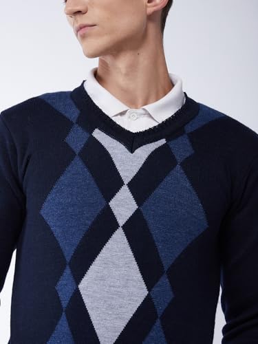 Image of Pivl Men's Winter Geometric Print Sweater - Warmth and Style for The Season||Winterwear||