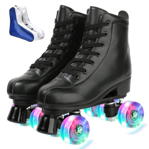 Patins à roulettes en cuir synthétique élégants pour homme et femme