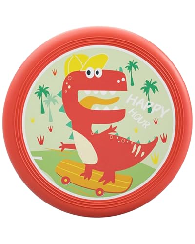 WUNZILO 1 Stück flving disksscheibe für Kinder Softe Wurfscheibe Weiches flving disksscheibe Verdickte mit Cartoon, Dinosauriermuster, Muster für Kinder Sport, Durchmesser 20 cm