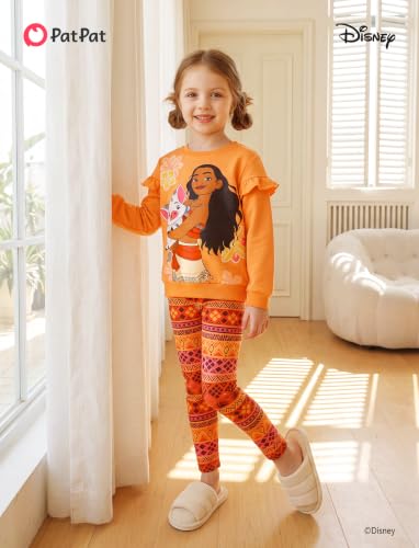 Image of Disney Girls Clothes Long Sleeve Sweatshirt Leggings Outfit 2 Piece Set
