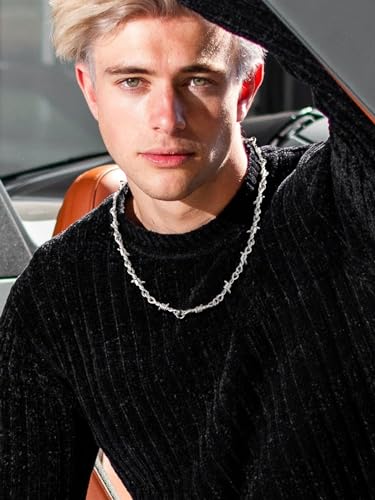 FindChic Handcuff Necklace Padlock Pendant Customized Handcuffs Bracelet Stainless Steel/18K Gold Plated/Black Curb Chain Interlocking 16inch/18inch Friendship Statement Necklace for Girls & Women2