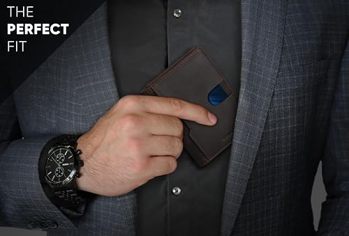 SERMAN BRANDS Wallets for Men Slim Mens leather RFID Blocking Minimalist Card Front Pocket Bifold Travel Thin2