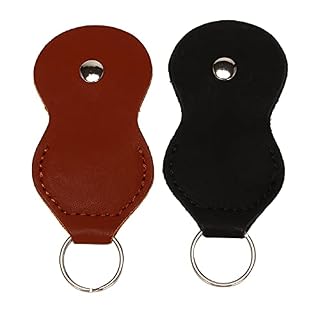 Tuccbay Lot de 2 étuis en cuir pour médiators et clés Noir Marron - Les Beatles, Paul McCartney, John Lennon, RIngo Starr, George Harrison Tuccbay Lot de 2 étuis en cuir pour médiators et clés Noir Marron – Image 2