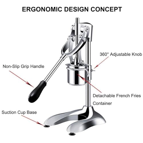 Presse manuelle en acier inoxydable, design 12 trous pour une friture efficace, presse de 30 cm pour restaurants