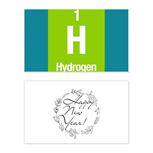 Mensaje de Año Nuevo con el elemento H: tarjeta conmemorativa de ciencia