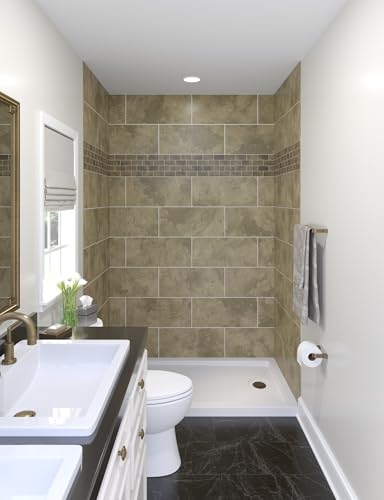 Miseno MSW-603696RFL Readyset 60' X 36' X 96' Fifteen Panel Alcove Shower Wall Kit - Stone Sierra