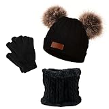 Large gamme d'applications : ensemble de gants, écharpe et chapeau d'hiver pour enfants gardera est parfait pour la vie quotidienne, l'école, les voyages, le vélo, le ski, le patinage et d'autres activités de plein air. C'est un article indispensable en hiver pour les enfants. C'est le cadeau idéal pour Noël, Halloween, les anniversaires, Thanksgiving, le Nouvel An, etc.