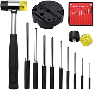 Roll Pin Punch Set,14pcs Gunsmithing Punch Removing Repair Tools, including Universal Gun Block, Pin Punches and Hammer