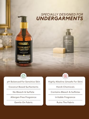 Image of Undergarment Liquid Wash | pH Balanced Formulation | Cashmere Woods Fragrance | Made for Delicate Fabric like Lingerie, Remove Menstrual Stains, Sweat & Body Odor | Bio Wash | 300 ml