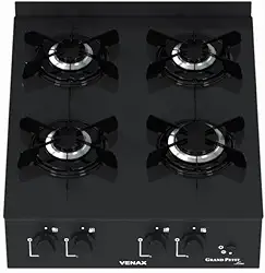 Fogao de Mesa 4 Bocas Venax Grand Petit Line Preto Gas GLP