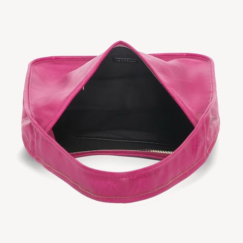 Image of NEWBELLA Hobo Purse, PU Leather Shoulder Bag, Tote Handbag for Work and Travel (Rose Red)