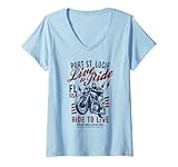 Photo Gallery donna port st lucie florida moto skull rider design vintage maglietta con collo a v Photo Gallery donna port st lucie florida moto skull rider design vintage maglietta con collo a v