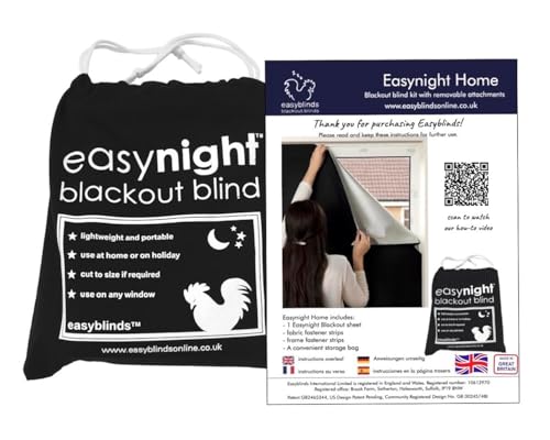 Easynight Large Blackout Blind, 100% Light Blocking, 200x145cm