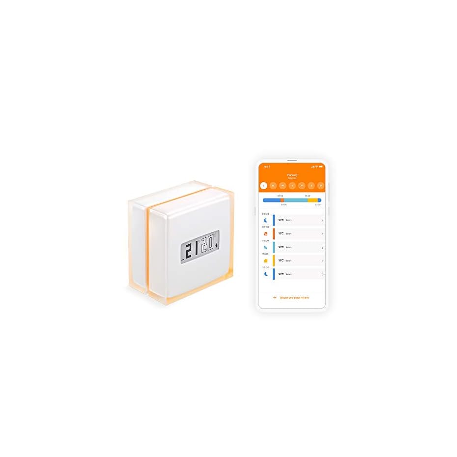 netatmo thermostat connecté et intelligent (reconditionné grade a+), pour chaudière individuelle, nth r fr ec