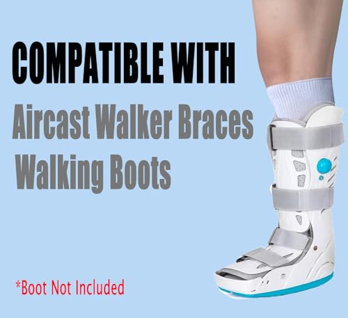 CIRZUEX 2 Pairs Walking Boot Socks Replacement Liner for Air cast Walking Boot Fracture Surgical Orthopedics Socks Knee High - Thumbnail 2
