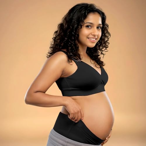 Image of &Circus Padded Maternity Bra | Pull Down Feeding Bra for Women | Padded Bra for Women Slip On | Suitable with Maternity Clothes | PureSoft Micromodal