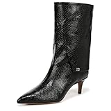 Franco Sarto Womens Alberta Pointed Toe Mid Calf Boot Black Snake 8 M
