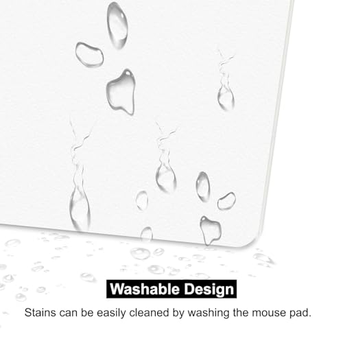 Image of Audimi White Mouse Pad, All White Mousepad with Non-Slip Thin Mouse Mat for Computer Laptop Wireless Mouse Home Office Travel Work 9.5X7.9 Inch (24X20X0.2Cm)