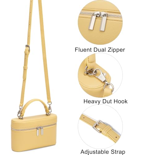 Image of Rejolly Vanity Case Handbag for Women Top-Handle PU Leather Purse Crossbody Shoulder Bag