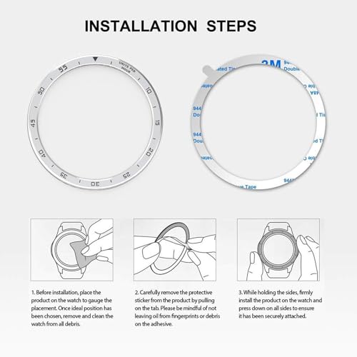 Bisel para Samsung Galaxy Watch 6 Classic 47mm en aluminio plata 5