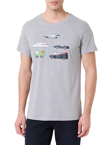 DrMugCollection Camiseta Coches 80´s (FR/ES, Letras, L, Regular, Regular, Gris)