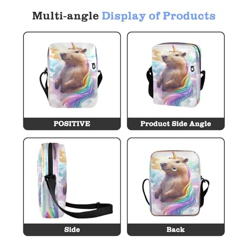 Crossbody Bag Cute Guinea Pigs Unicorn Messenger Bag for Women Men Purse Shoulder Bag Satchel Bag with Adjustable Strap 214B91844