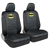 BDK Batman Car Seat Covers for Front Seats with Matching Seat Belt Pads – Officially Licensed...