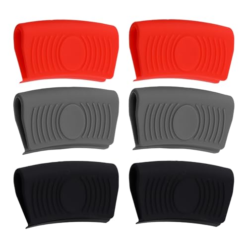 3 Pares Asas de Silicona para Ollas, Mango para ollas Calientes, Soporte para cacerolas, Protector de Manos Resistentes, Manoplas Horno y Agarraderas, Sostenedores