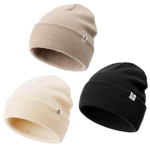 Image of FURTALK Baby Beanie Knit Winter Hats 3 Pack for Infant Toddler Kids Skull Caps
