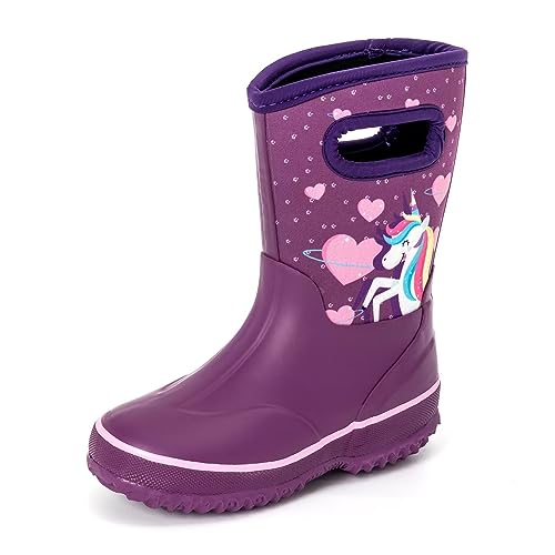 Kids Waterproof Neoprene Rain Boots Girls Boys Outdoor Mud Boots Children Insulated Rubber Snow Boots