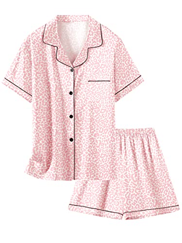 Image of Schbbbta Girls & Women Satin Pajamas Set, 2Piece Silk Nightwear Button-Down Sleepwear for Teen Kids, 3 Years - Women XXL