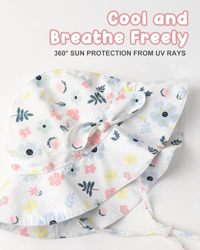 Image of FURTALK Baby Sun Hat Toddler Beach Hats with UPF 50+ Sun Protection Wide Brim Girls Bucket Hat