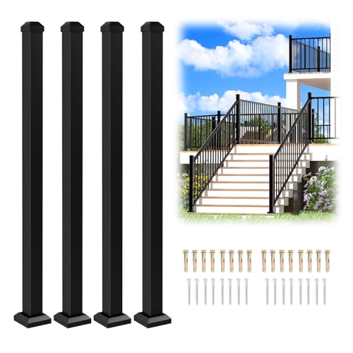 Egadis 2.56 in x 2.56 in x 39 in Aluminum Railing Post with Screws