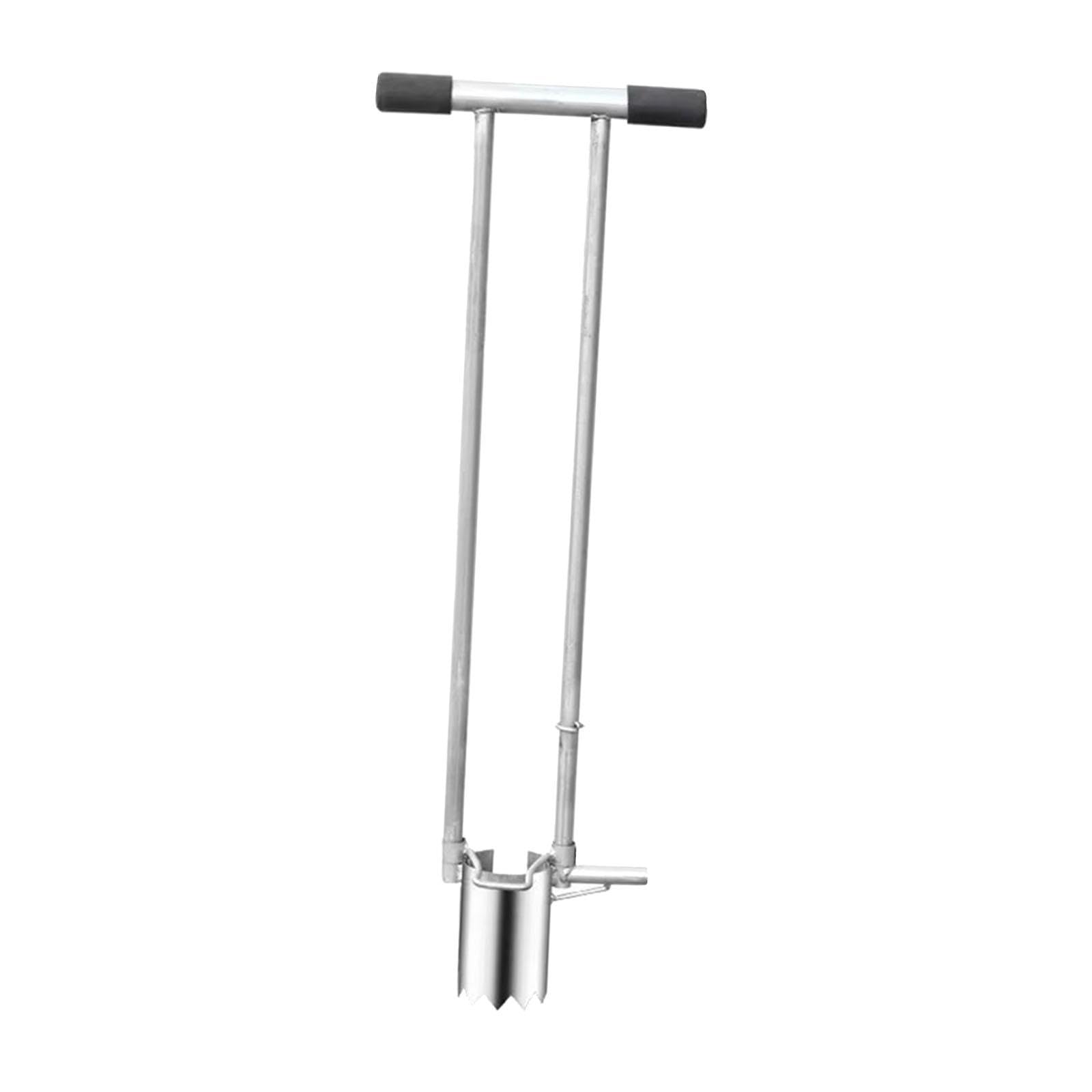 Soil Sample Probe Garden Practical Ergonomic Handle Multipurpose Hole Digger 8cm Diameter Stainless Steel-image-32