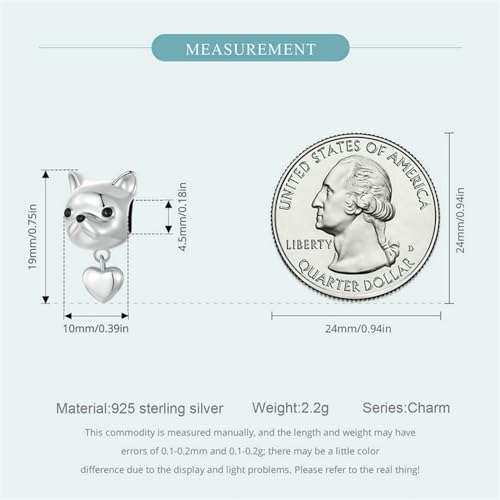 Dijes de plata ley 925 mascota francesa Dou pulseras collares mujer 4