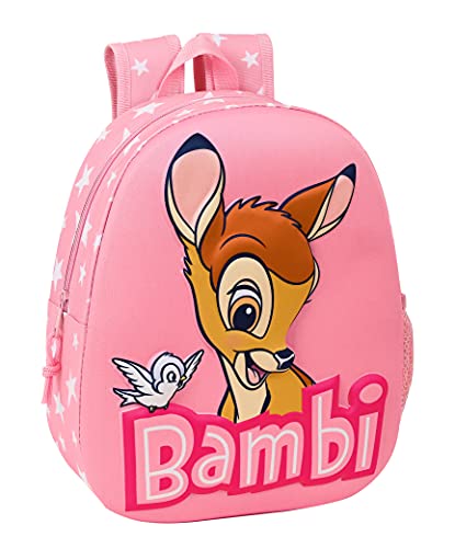 Safta Mochila Diseño 3D Adaptable a Carro de Bambi, 270x100x320 mm, Rosa Claro