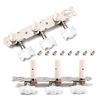 Alnicov Lot de 2 têtes de machine pour guitare classique avec vis de montage 3L 3R chrome, blanc - Les Beatles, Paul McCartney, John Lennon, RIngo Starr, George Harrison Alnicov Lot de 2 têtes de machine pour guitare classique avec vis de montage 3L 3R chrome, blanc – Image 4