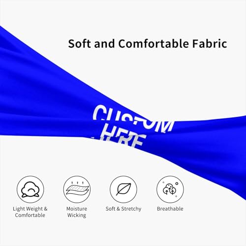 Image of Custom Sports Headband Custom Sweatband Bandana Add Your Image Logo Text Number. Bulk Custom Men Or Women Moisture Wicking Ventilate Elastic Headband