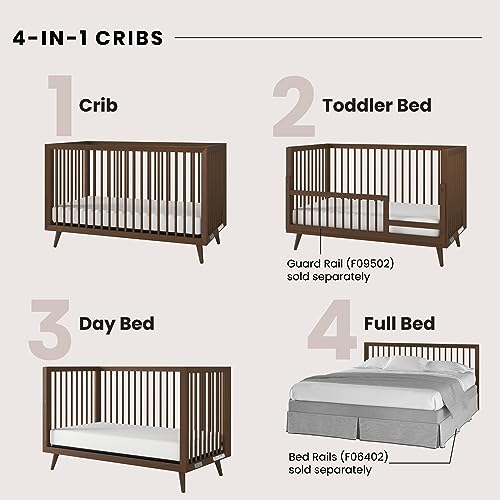 Child-Craft-Cranbrook-4-in-1-Convertible-Crib-Baby-Crib-Converts-to-Day-Bed-Toddler-Bed-and-Full-Size-Bed-3-Adjustable-Mattress-Positions-Non-Toxic-Baby-Safe-Finish-Toasted-Chestnut