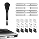 RHQFDM 15 Stück Handy USB Staubschutzkappe,4 Stück Handy Lautsprecher Staubschutzhülle,USB Type-C Staubschutz Kit,Kompatibel mit iPhone 15/16,Samsung Galaxy,Google Pixel(Weltraum Silber)