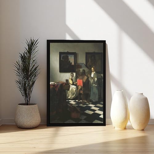 Impression sur toile The Concert Vermeer cadre suspendu 30x45 cm - 6