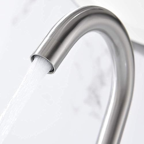 Miniatura 4 de Phiestina - Grifo de acero inoxidable de arco alto de un solo mango para fregadero de precocinafregadero de barfregadero de baño, con placa de