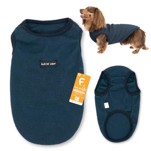 ダックス ワッフル タンクトップ 抜け毛対策 犬の服 フルオブビガー 5/ネイビー DML