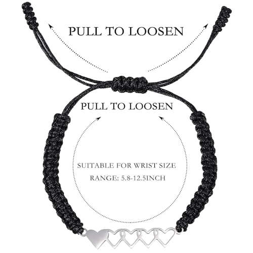 Ornaland 2/3/4/5 Pcs Friendship Bracelet Best Friend Bracelets Bff Matching Heart Bracelet Braided Bracelet Best Friend Friendship Gifts for Women Friends Girls Teen2