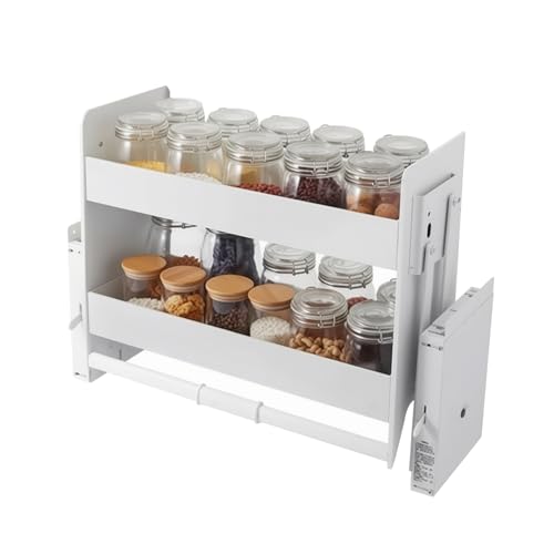 Genérico Cesta Elevadora De Aleación De Aluminio, Estante Desplegable For Platos Y Condimentos, Adecuado For Bares, Cafeterías Y Despensa, Carga 18 Kg(710x250x540mm)
