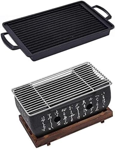 アルミ製 日本製卓上 七輪コンロ チャコールグリル ワイヤーメッシュ 木製ベース ひばち風 焼肉 屋外キャンプ 木炭コンロ卓上しちりん スチール焼き網と鍋敷き付きz 卓上しちりん スチール焼き網と鍋敷き付き 家庭用グリル キャンプ用コンロ 多用途焼肉器具